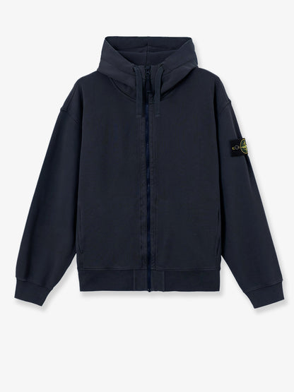 Oversize biologic cotton sweatshirt with zip thumbnail