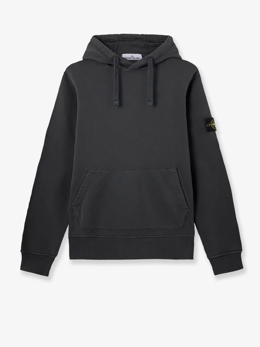 Cotton sweatshirt with side logo patch