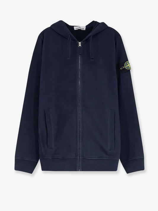 Cotton sweatshirt with side logo patch