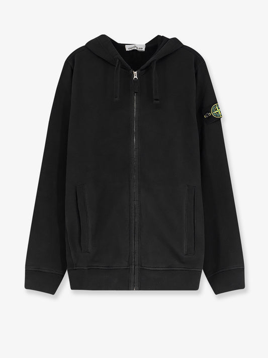 Cotton sweatshirt with side logo patch