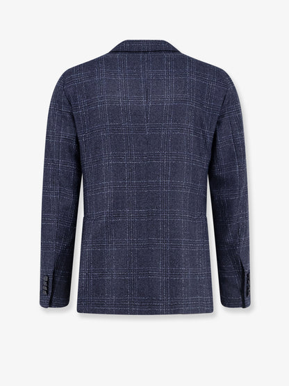 Single-breasted virgin wool blend blazer thumbnail