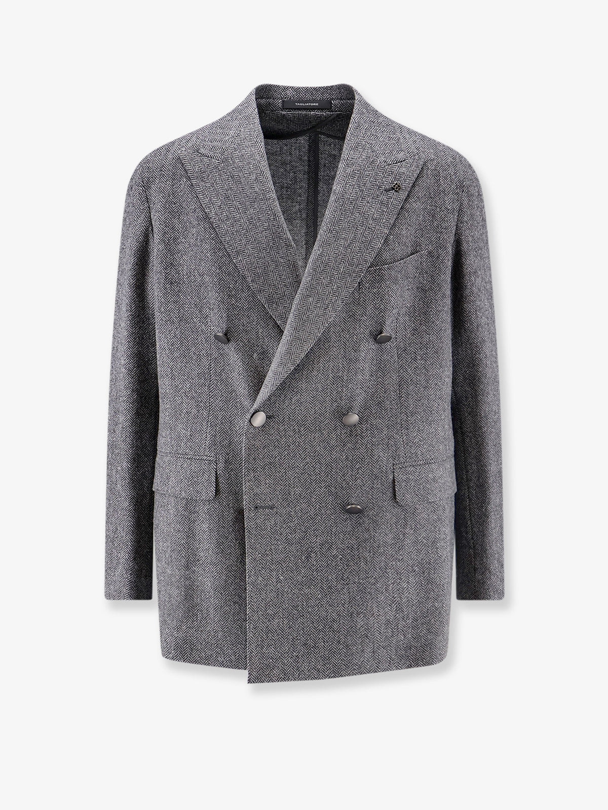 Double-breasted virgin wool and cashmere blazer