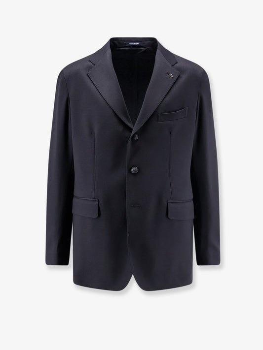 Single-breasted stretch virgin wool blazer