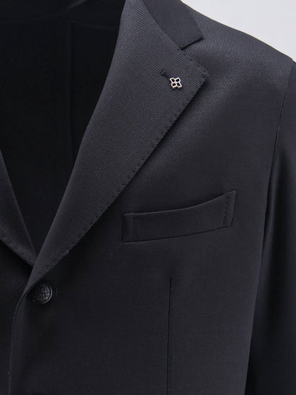Single-breasted stretch virgin wool blazer thumbnail