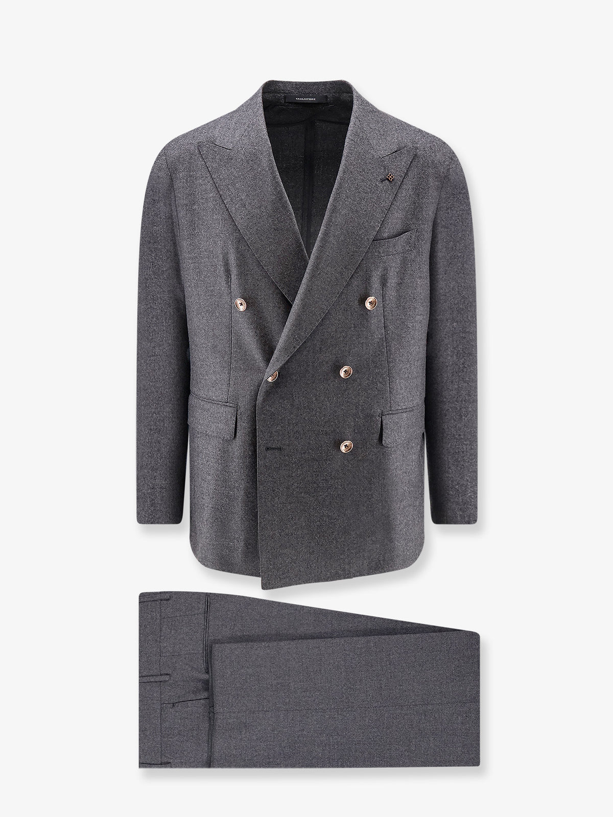 Double-breasted stretch virgin wool suit