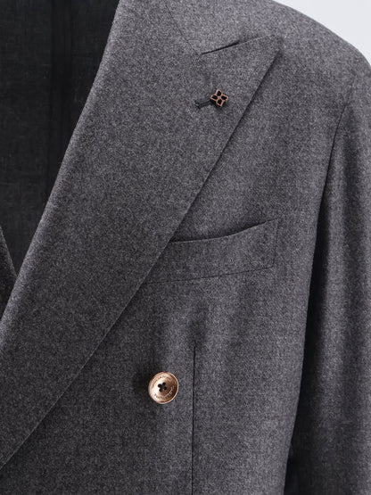 Double-breasted stretch virgin wool suit thumbnail