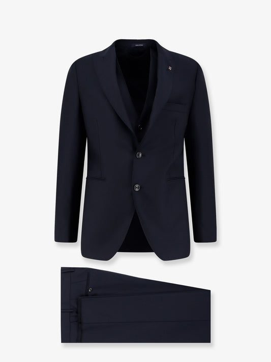 Virgin wool suit with vest