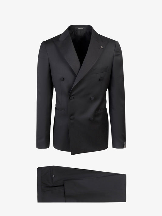 Virgin wool tuxedo with removable brooch