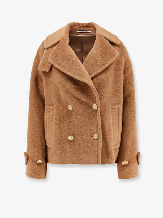 Sheila alpaca and virgin wool peacoat