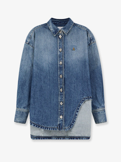 Bomber blue denim shirt thumbnail