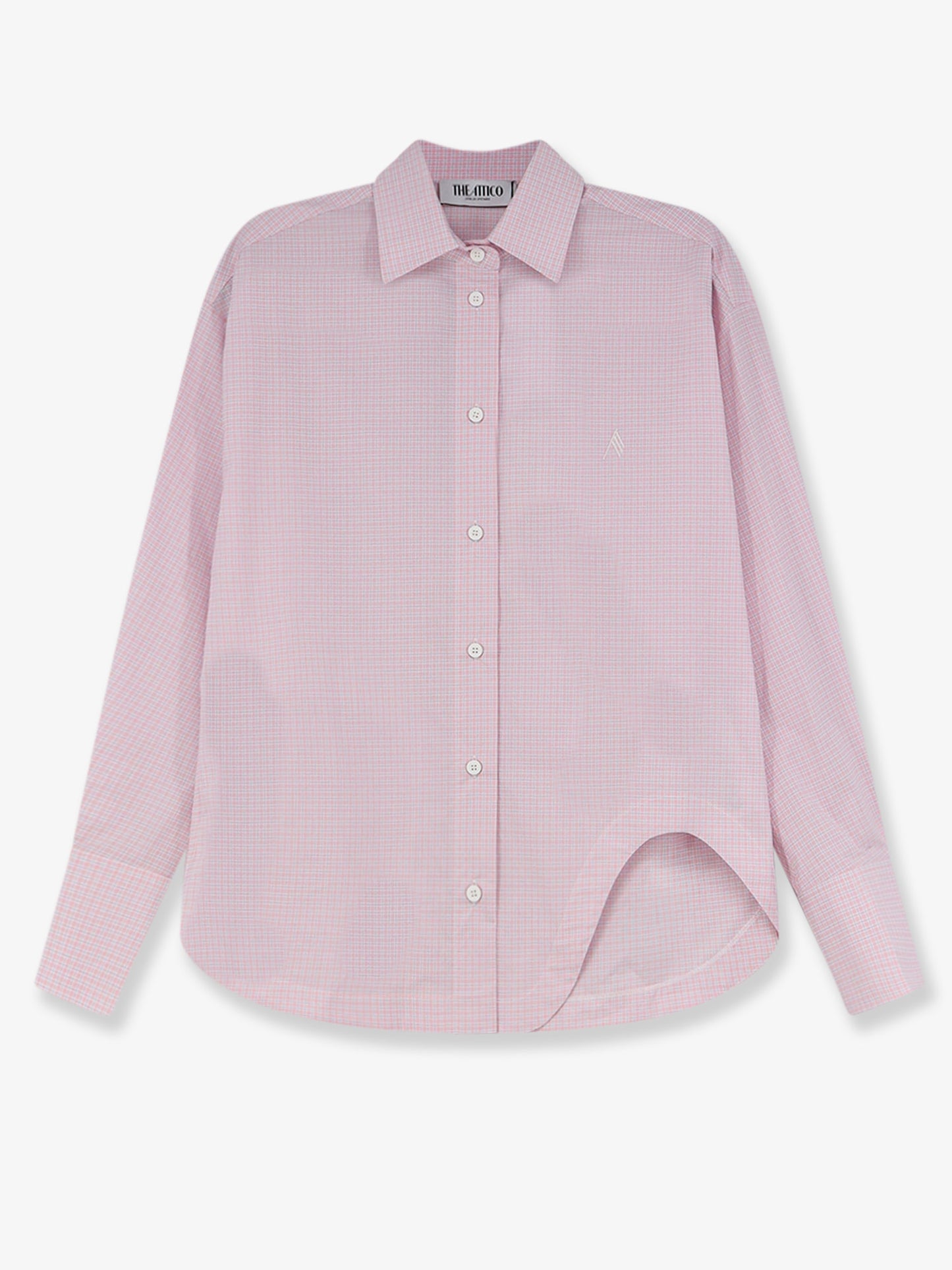 Cotton shirt with front embroidered logo