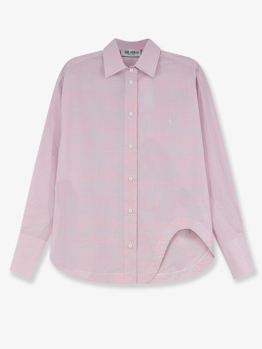 Cotton shirt with front embroidered logo