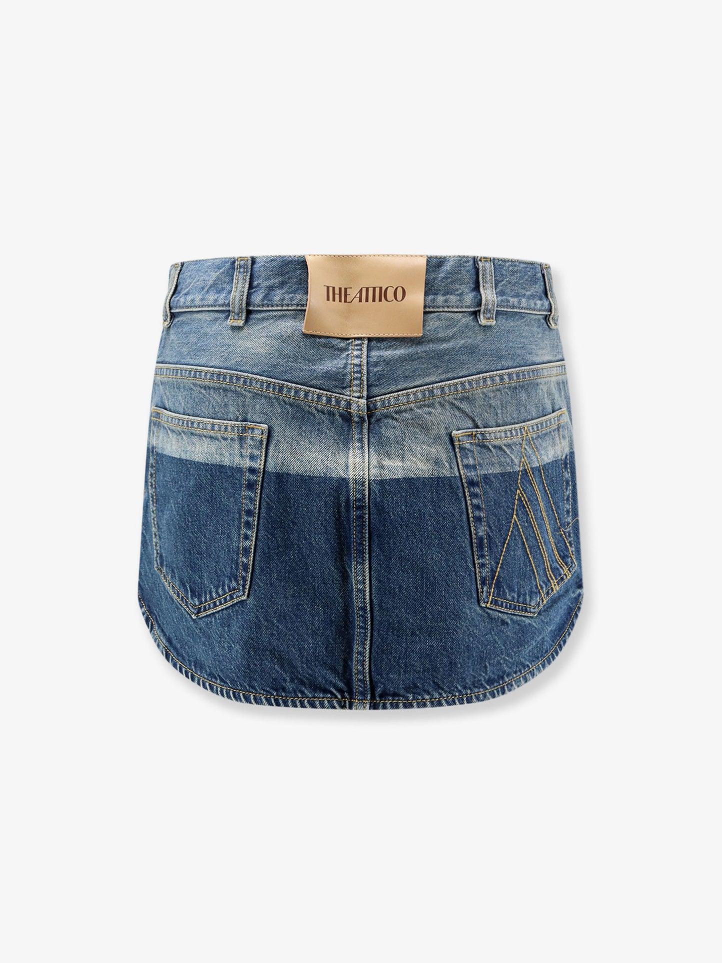 Blue denim mini skirt