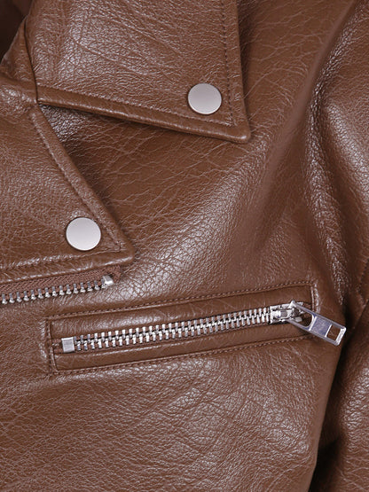 Daphne leather biker jacket thumbnail