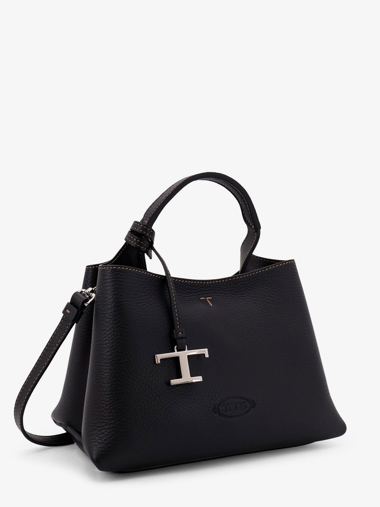 Borsa a tracolla Micro in pelle con iconica impuntura frontale
