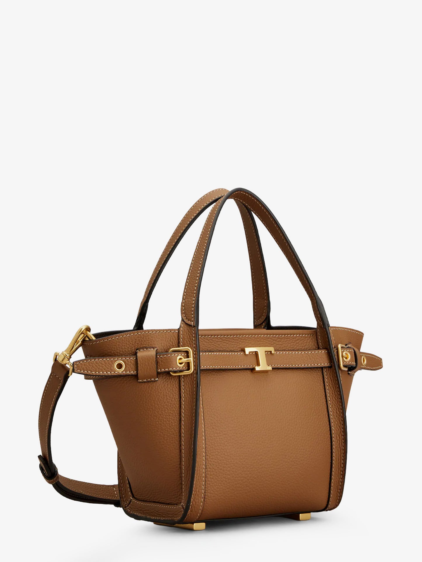 T Signature Leather Tote Bag