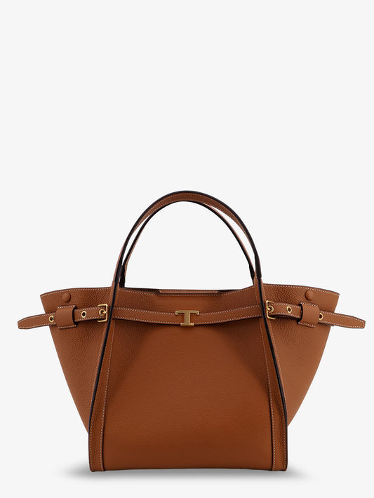 Hammered leather shopping bag
