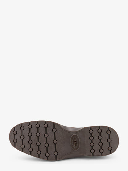Suede loafers with metal logo thumbnail