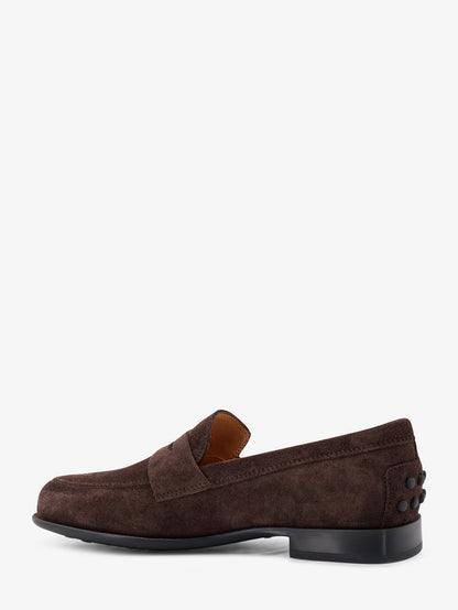 Suede loafers with side logo thumbnail