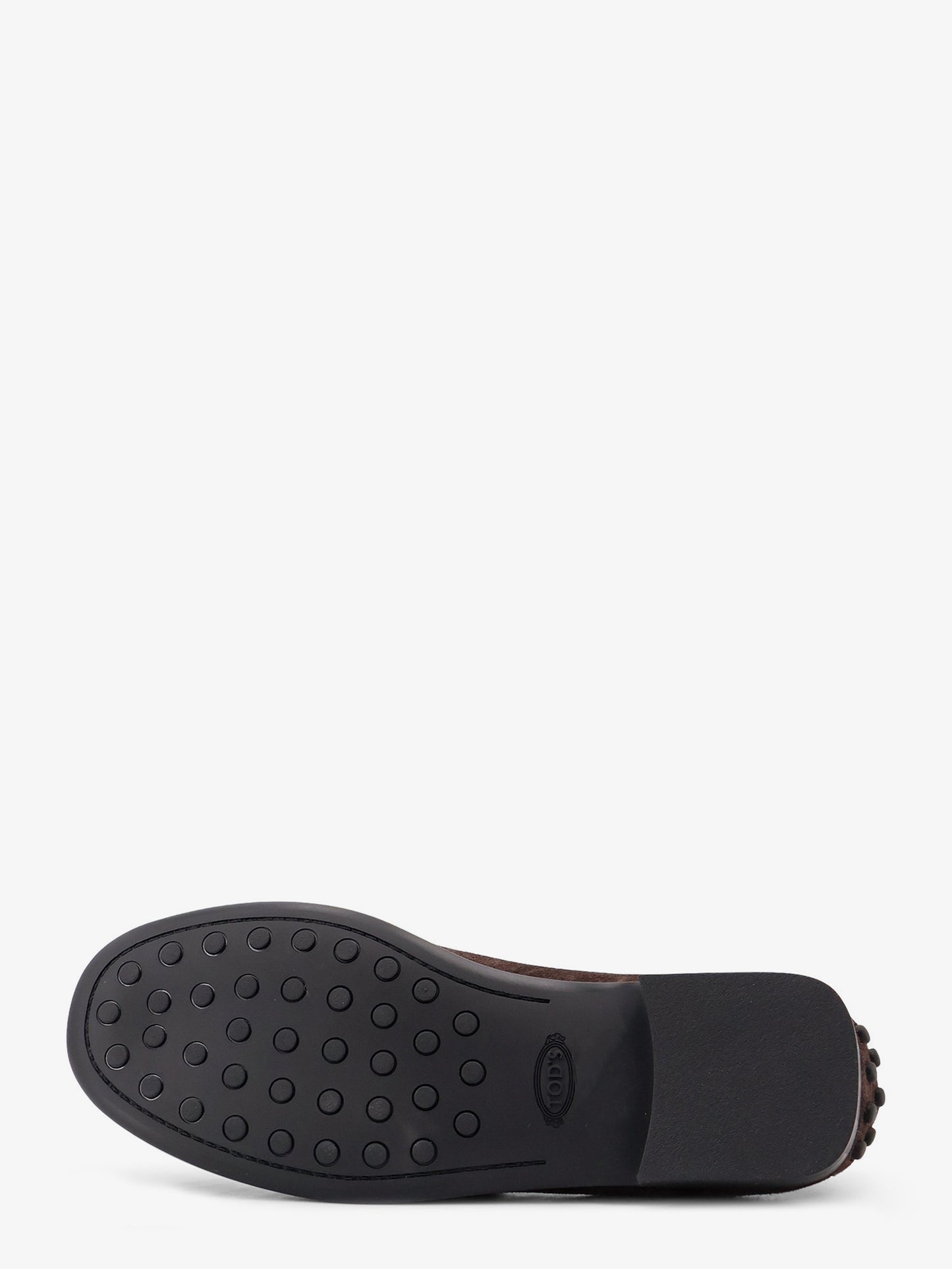 Suede loafers with side logo