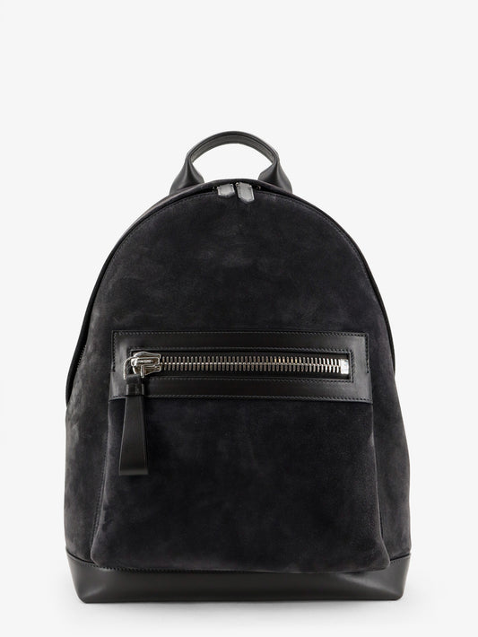 Suede backpack with maxi zip on the front