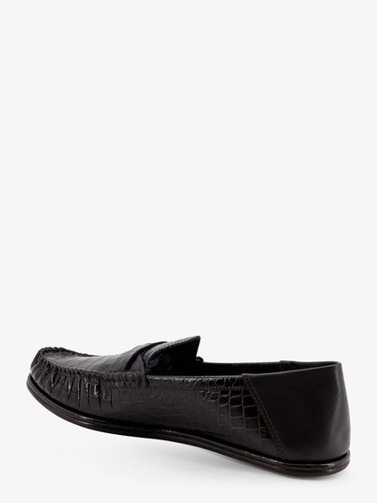 Crocodile-print leather loafers thumbnail