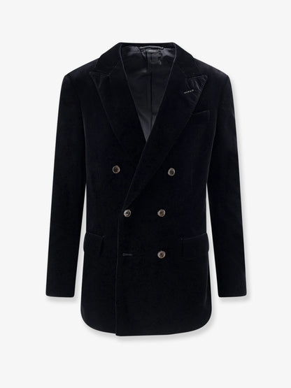 Blazer doppiopetto in velluto thumbnail