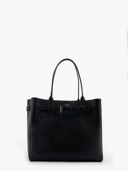 Leather shoulder bag with engraved logo on the front thumbnail