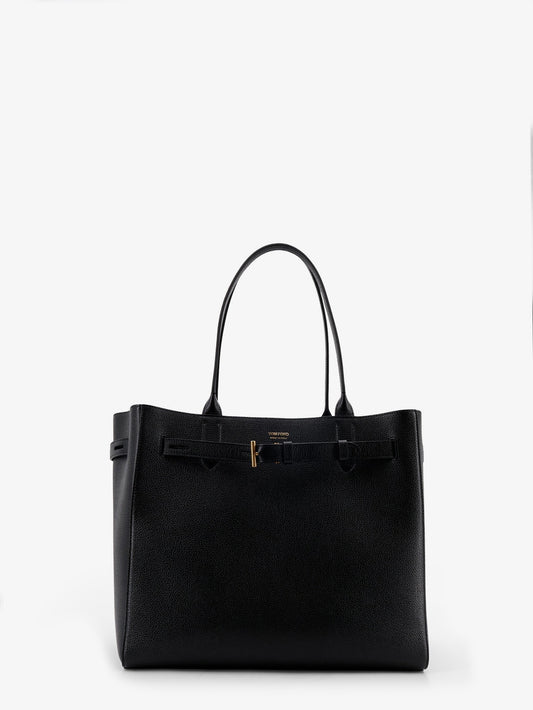 Leather shoulder bag with engraved logo on the front