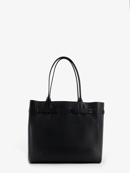 Leather shoulder bag with engraved logo on the front thumbnail