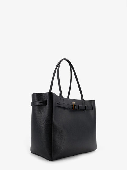 Leather shoulder bag with engraved logo on the front thumbnail
