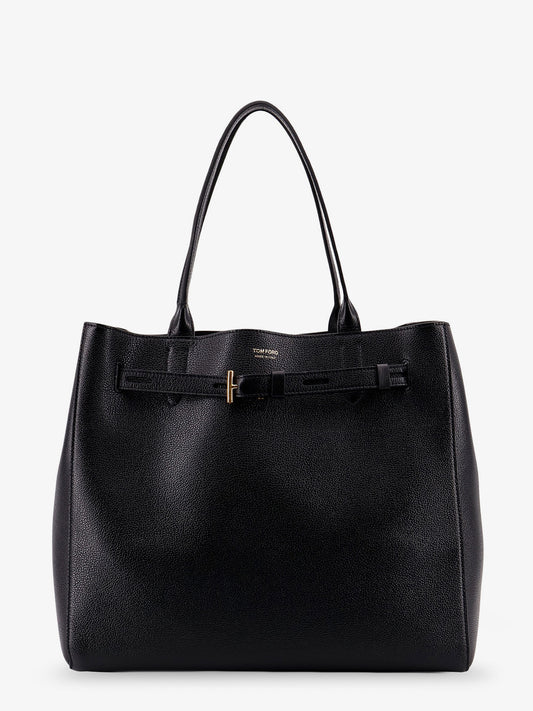 Leather shoulder bag with logo