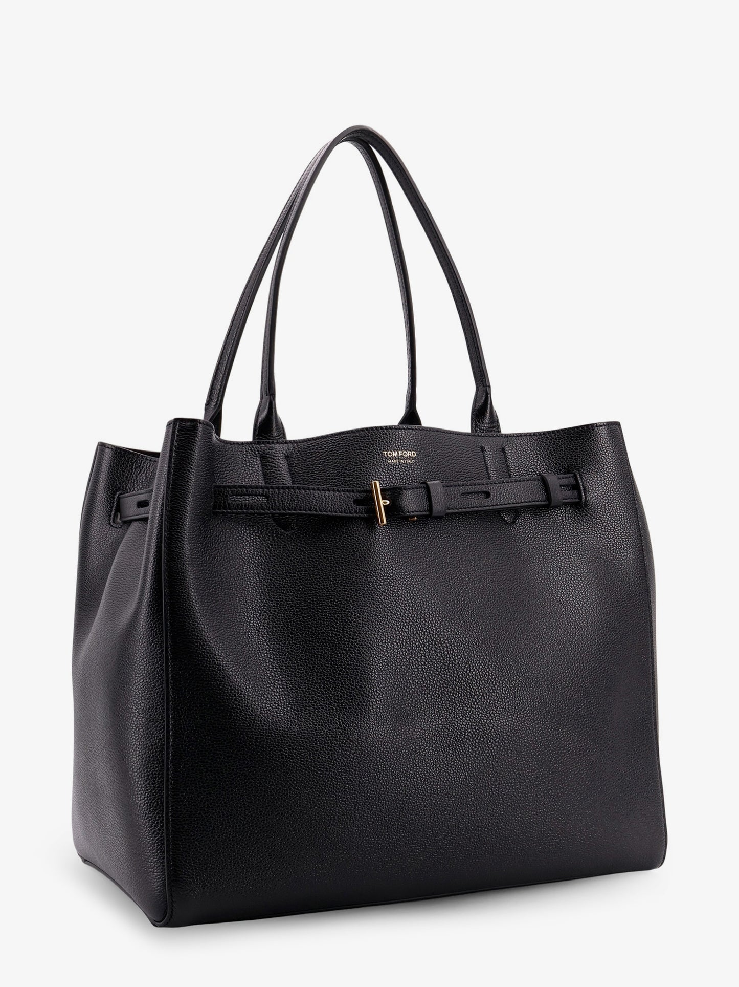 Leather shoulder bag with logo