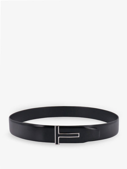 Leather belt with enameled logo thumbnail