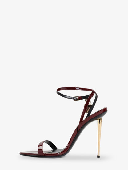 Patent leather sandals with iconic metal padlock thumbnail