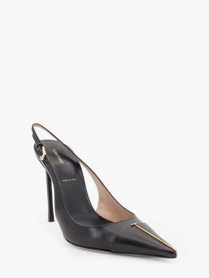 Leather pumps with metal T Logo detail thumbnail