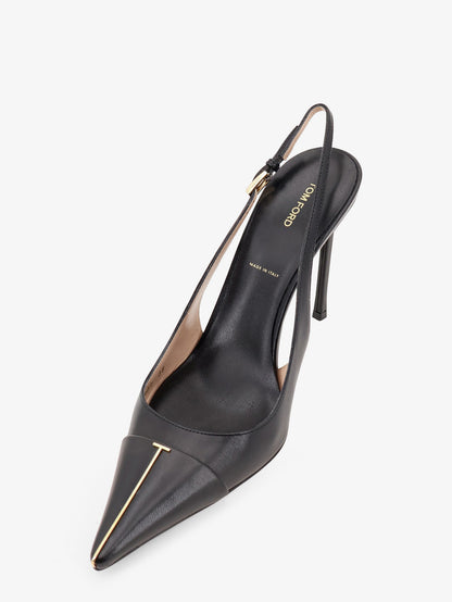 Leather pumps with metal T Logo detail thumbnail