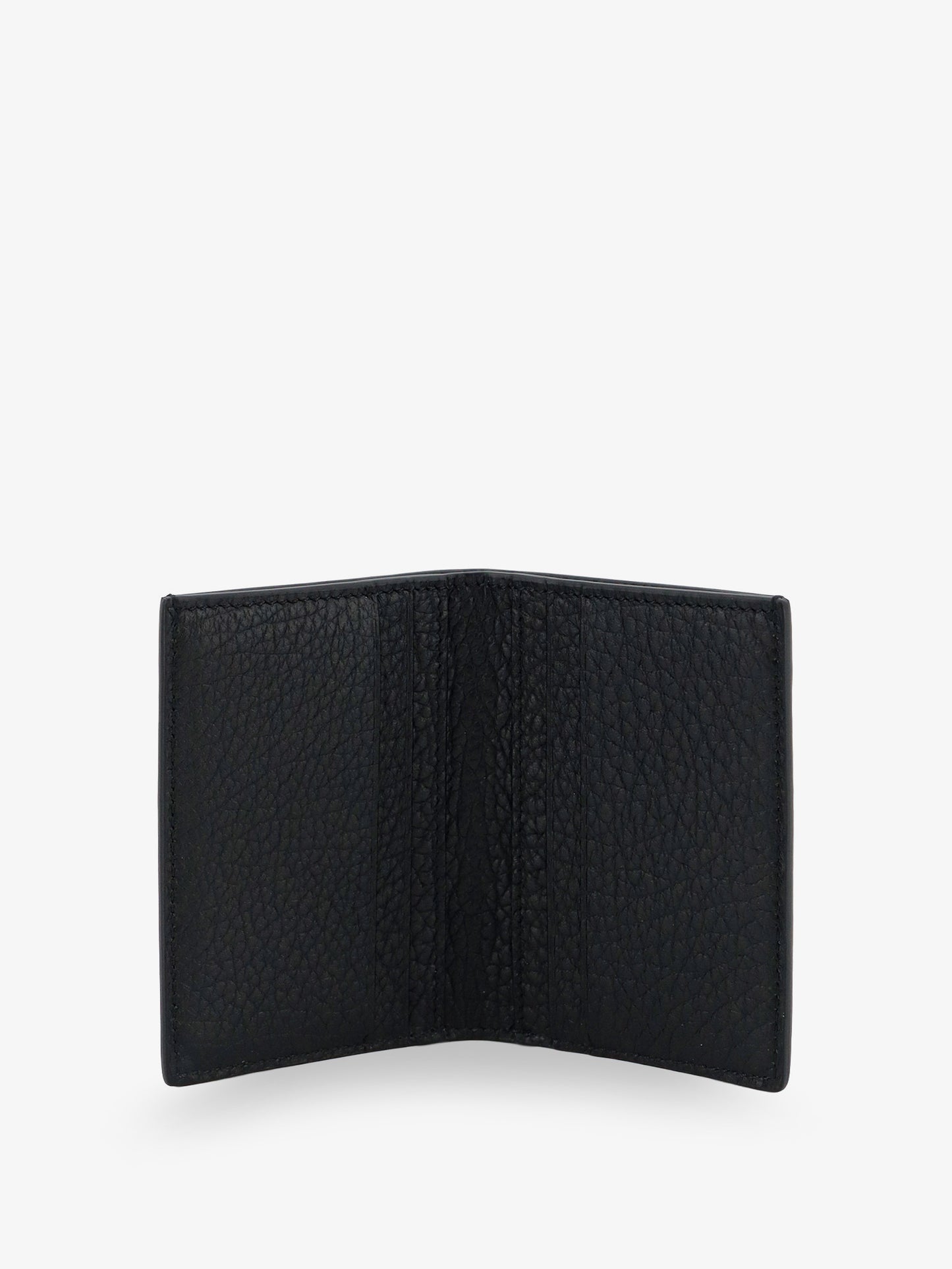 Portacarte in pelle con logo goffrato