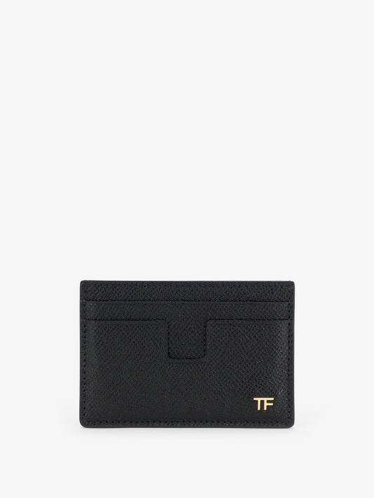 Leather card holder with logo