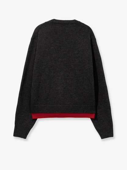 Layered wool blend cardigan thumbnail