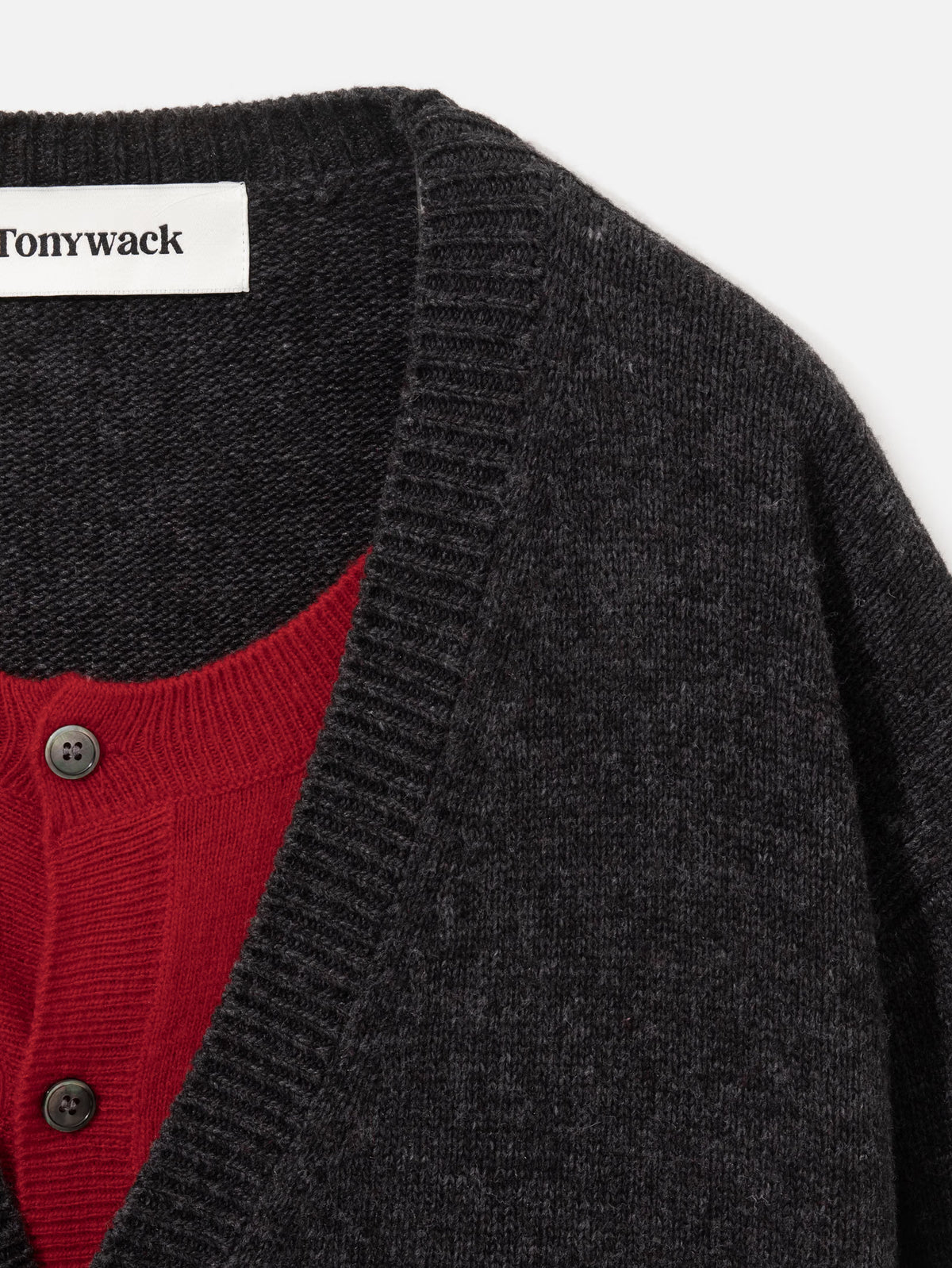 Layered wool blend cardigan