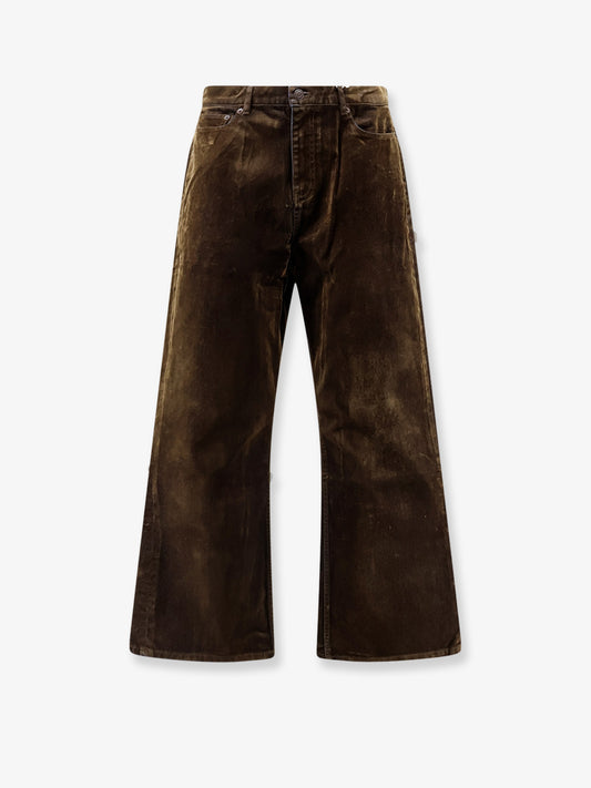 Jeans in cotone floccato