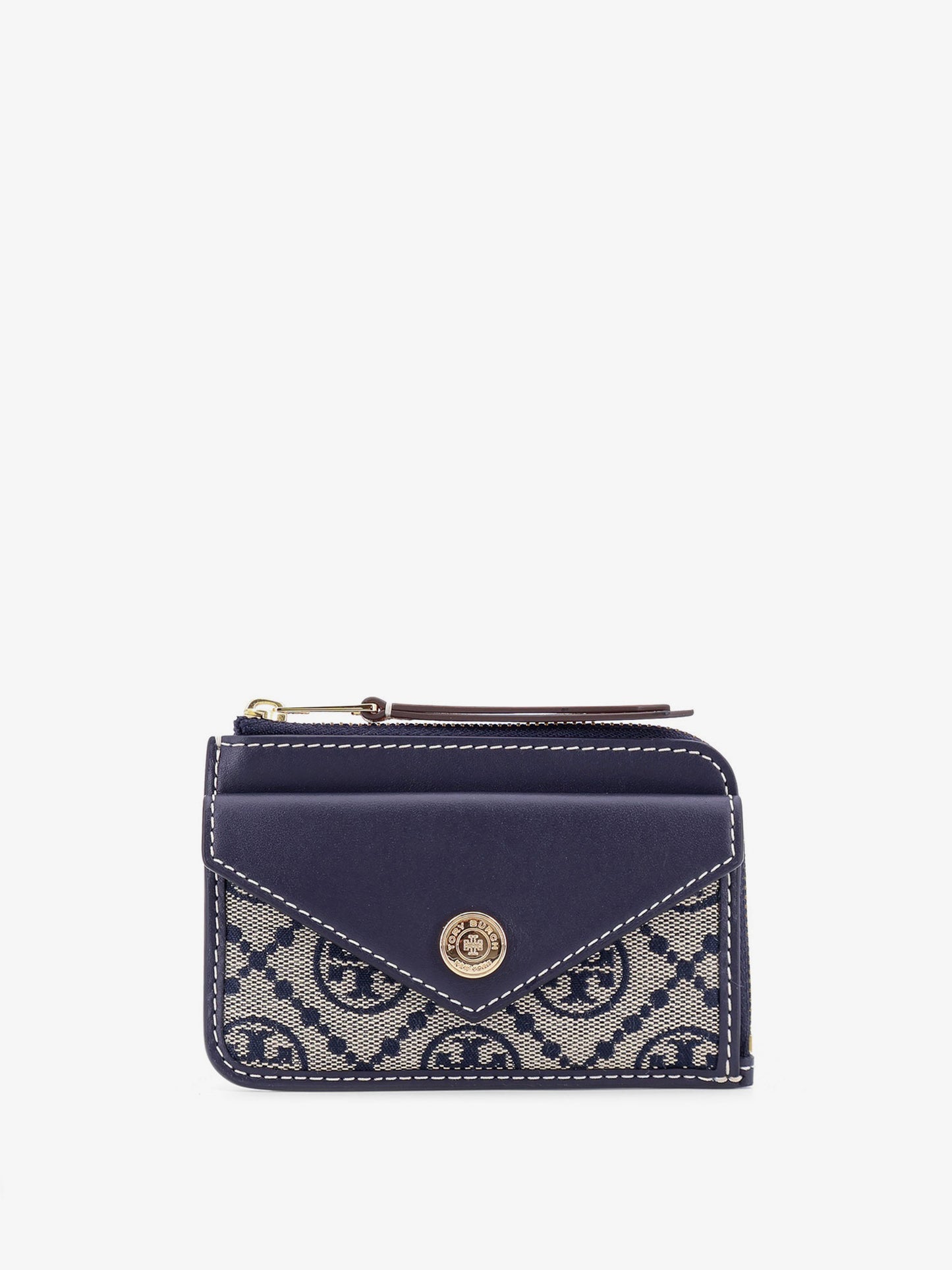 T Monogram Envelope Zip Card Case Wallet