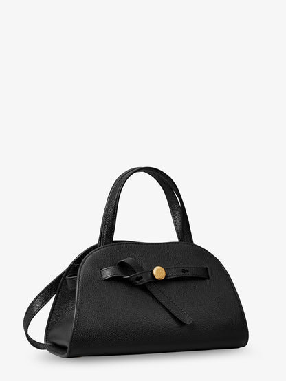 Romy Small Leather Satchel Bag with shoulder strap thumbnail