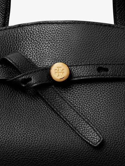 Romy Small Leather Satchel Bag with shoulder strap thumbnail