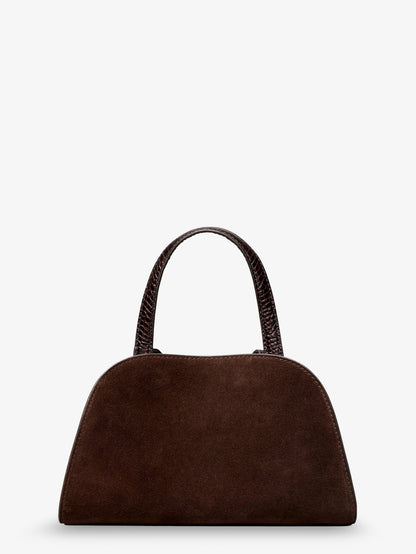 Romy Small suede satchel bag with shoulder strap thumbnail