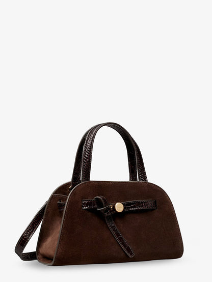 Romy Small suede satchel bag with shoulder strap thumbnail