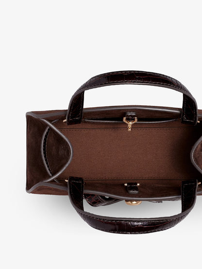 Romy Small suede satchel bag with shoulder strap thumbnail