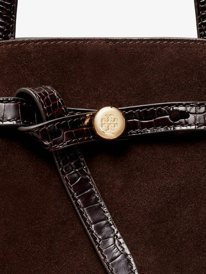 Romy Small suede satchel bag with shoulder strap thumbnail