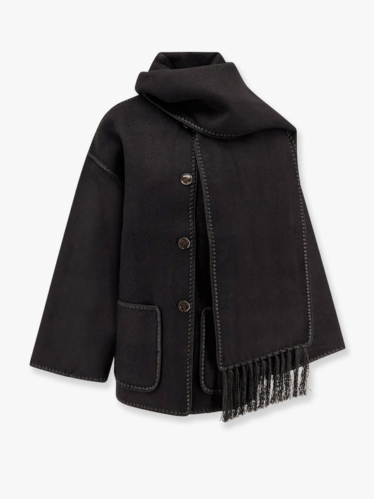 Embroidered Scarf Jacket in wool blend